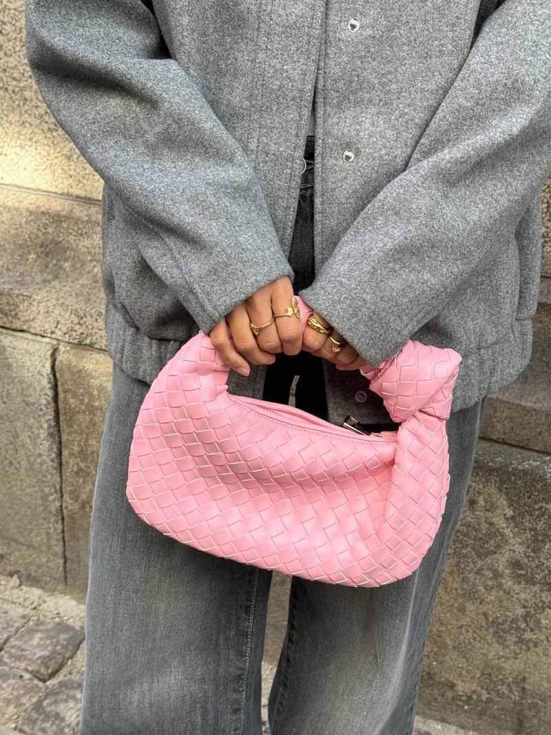 Handbag Vegan Leather Woven Shoulder Bag