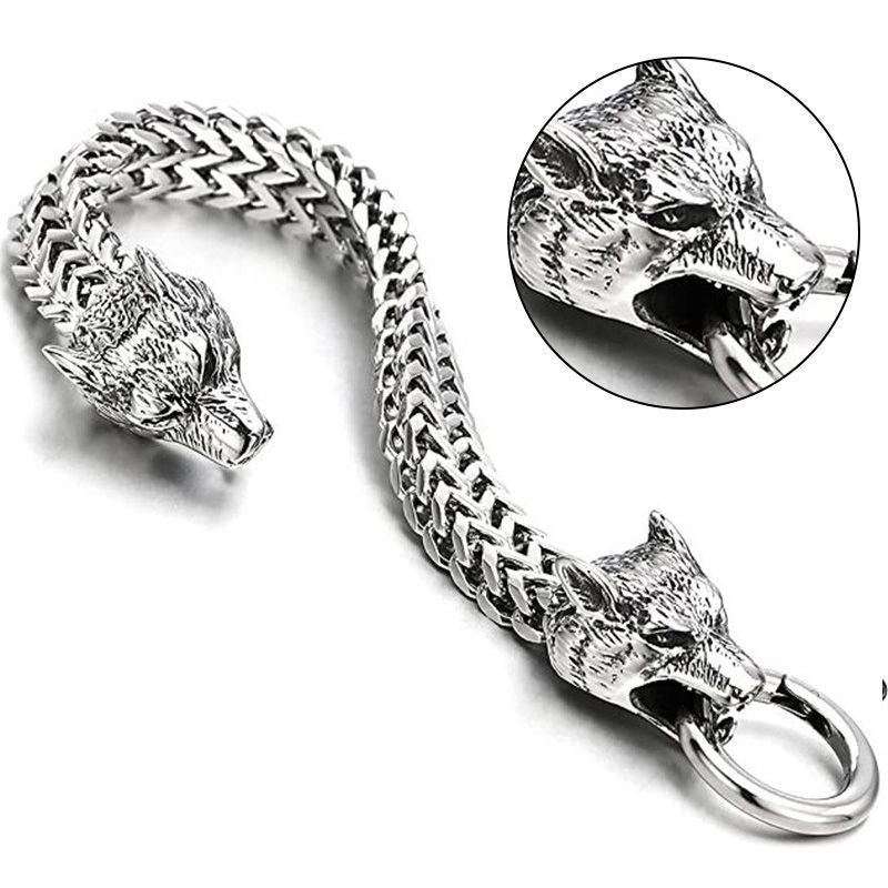 Great Gift - Men's Retro Viking Wolf Bracelet