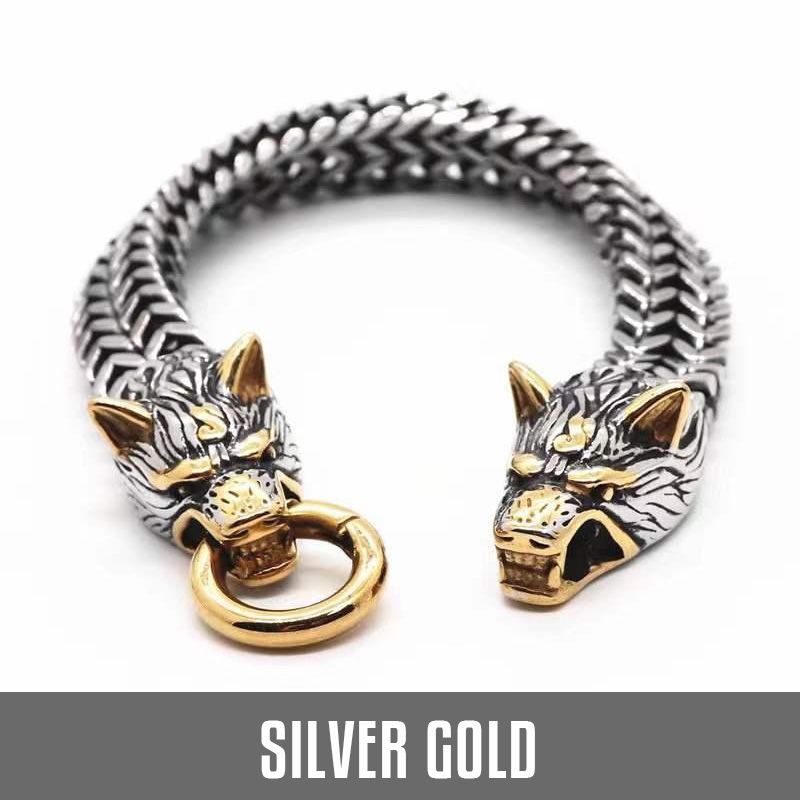 Great Gift - Men's Retro Viking Wolf Bracelet