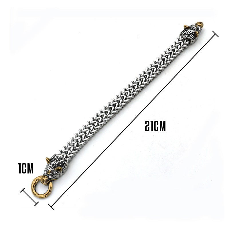 Great Gift - Men's Retro Viking Wolf Bracelet