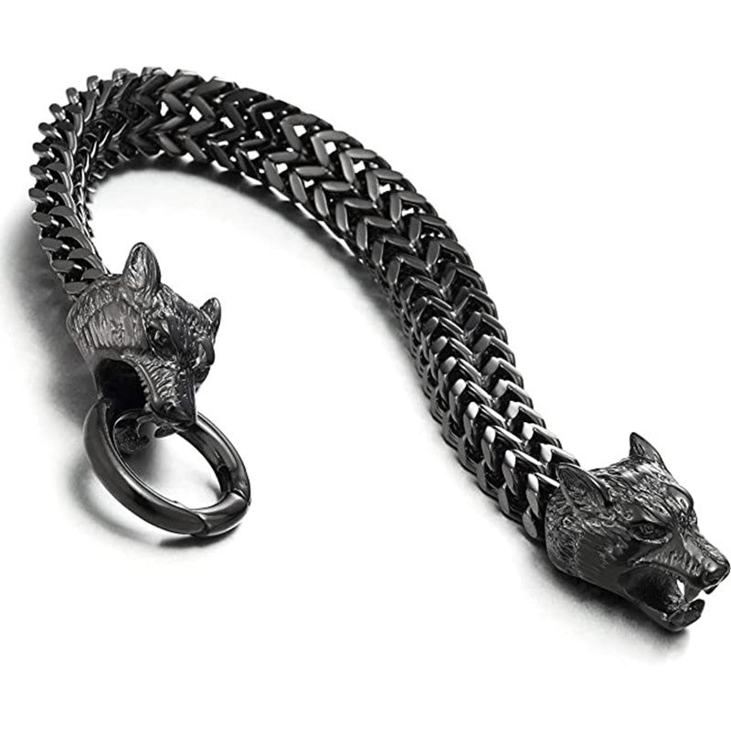 Great Gift - Men's Retro Viking Wolf Bracelet