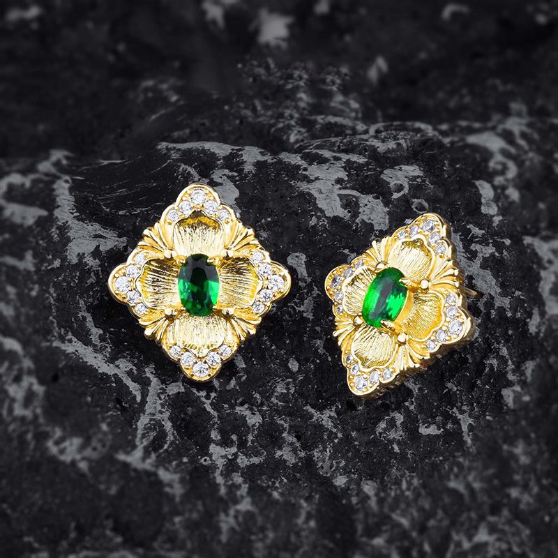 Italian Crafted Vintage Emerald Jewellery Set