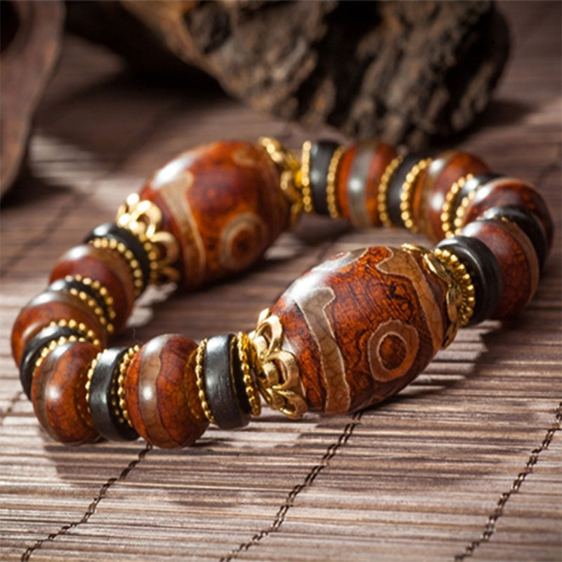 Vintage Classic Textured Glaze Beaded Bracelet
