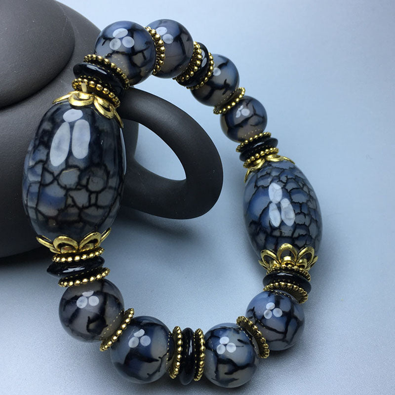 Vintage Classic Textured Glaze Beaded Bracelet
