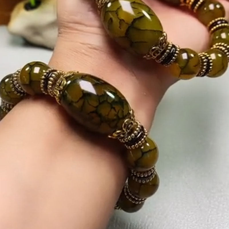 Vintage Classic Textured Glaze Beaded Bracelet