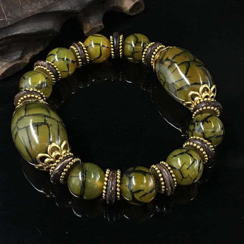 Vintage Classic Textured Glaze Beaded Bracelet