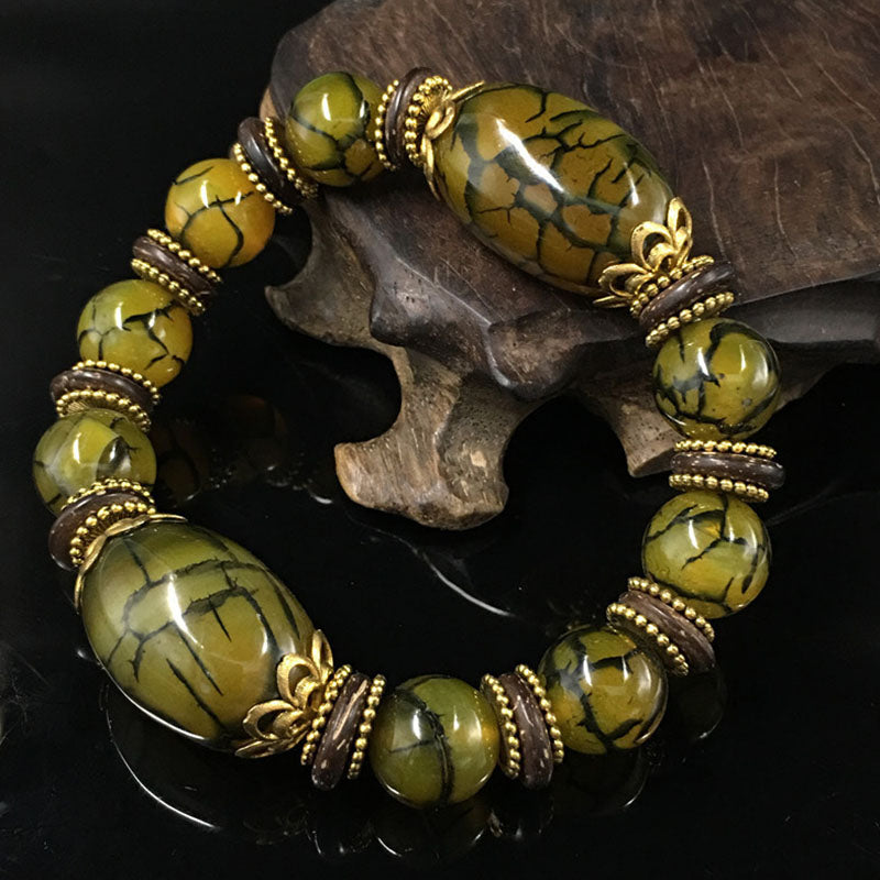 Vintage Classic Textured Glaze Beaded Bracelet