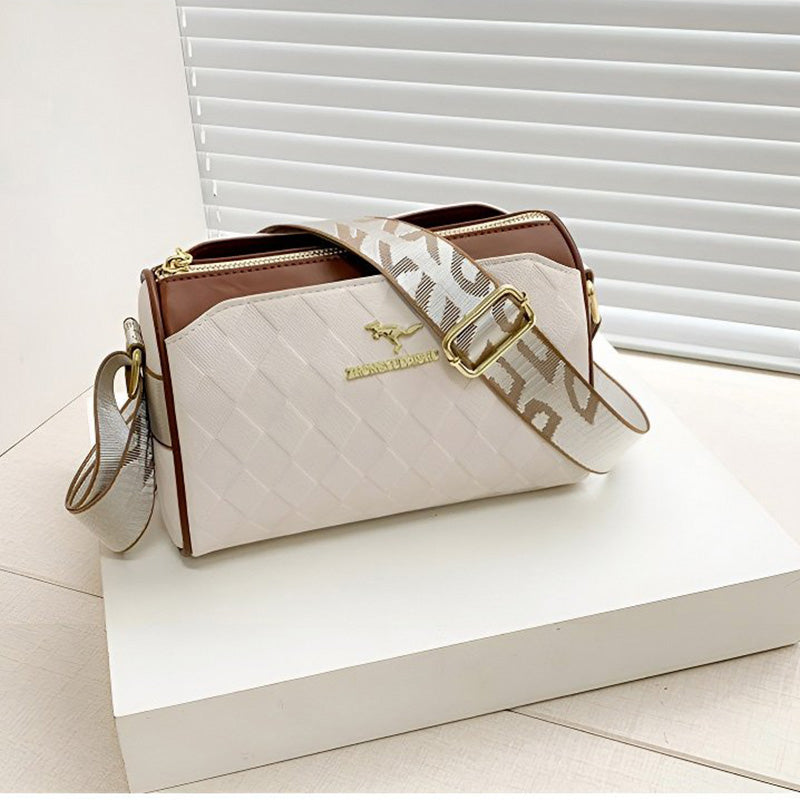 Leather Crossbody Bag with Quilted Design
