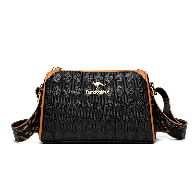 Leather Crossbody Bag with Quilted Design