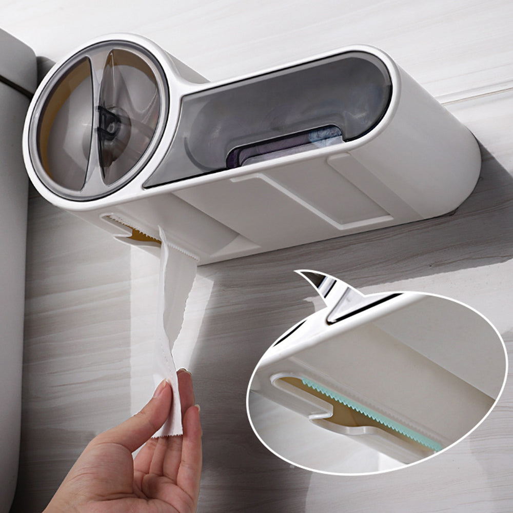 Toilet Roll Holder with Waterproof Wall Shelf