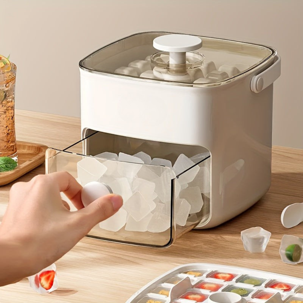 Ice Cube Tray with Large Storage Drawer
