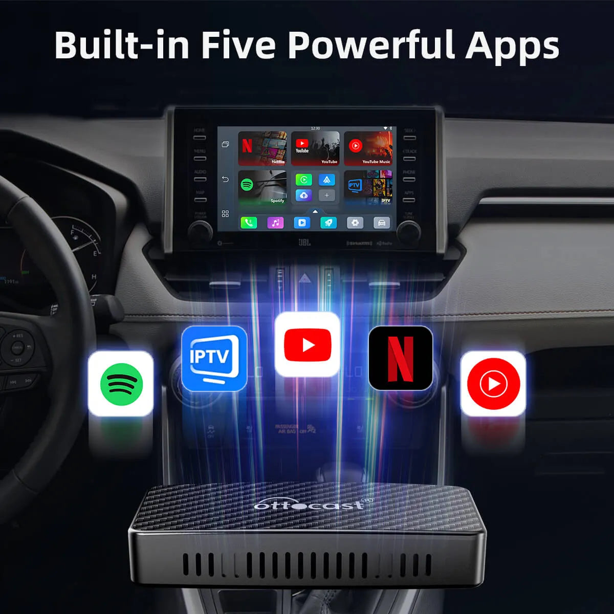 Play2Video Pro trådlös CarPlay/ Android Auto Netflix YouTube IPTV bilbox