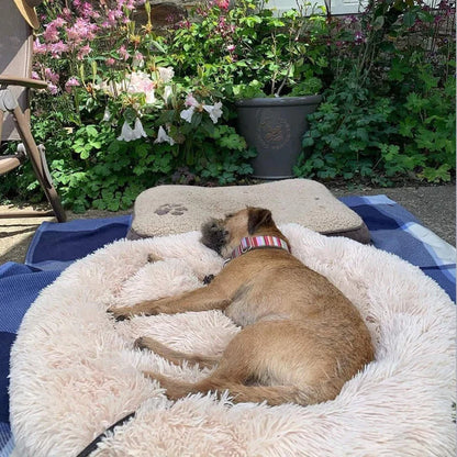 Dog Bed Orthopaedic Plush Round Calming Nest