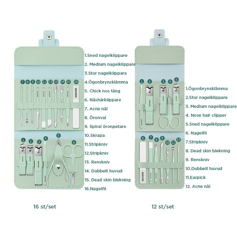 Bärbar nagelklippare (12/16 st)