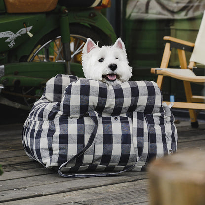 Dog Car Seat with Safety Strap and Cushion