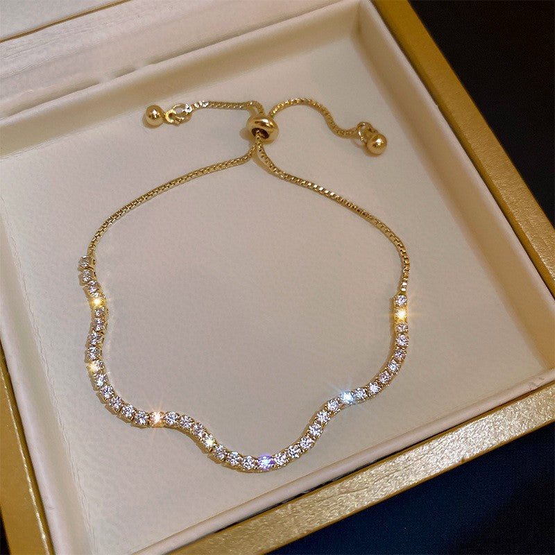 Moissanite Bracelet - Comes in a beautiful gift box - Adjustable length