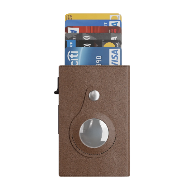 Leather Wallet with AirTag and RFID Blocker