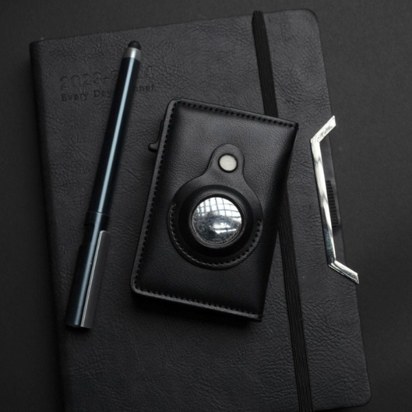 Leather Wallet with AirTag and RFID Blocker