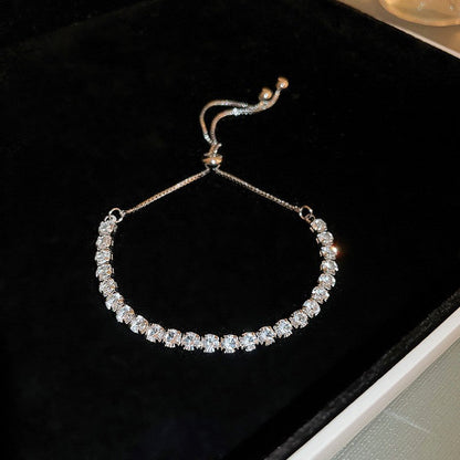 Moissanite Bracelet - Comes in a beautiful gift box - Adjustable length
