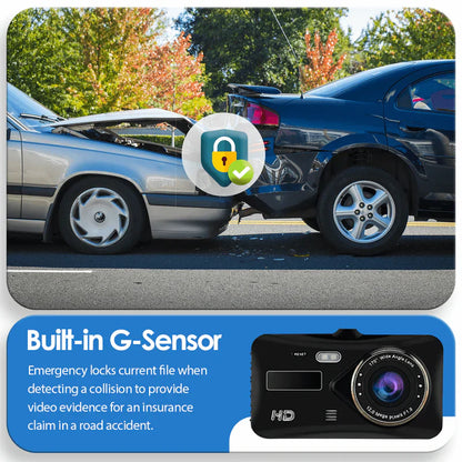 Dash Cam Front Rear Car Camera Night Vision