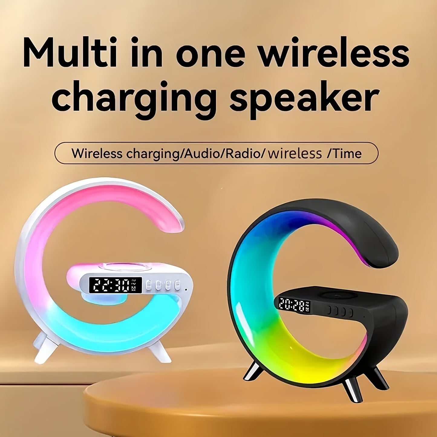Wireless Charger Lamp with Bluetooth Speaker