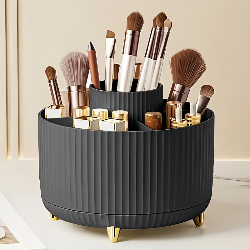 Makeup Organizer Black Rotating Plastic Storage