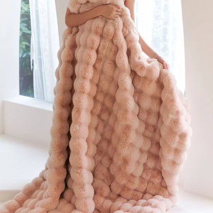 Fleece Throw Blanket for Sofa and Bed