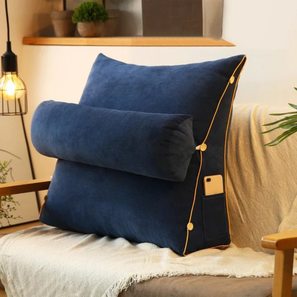 Back Support Cushion with Removable Neck Roll