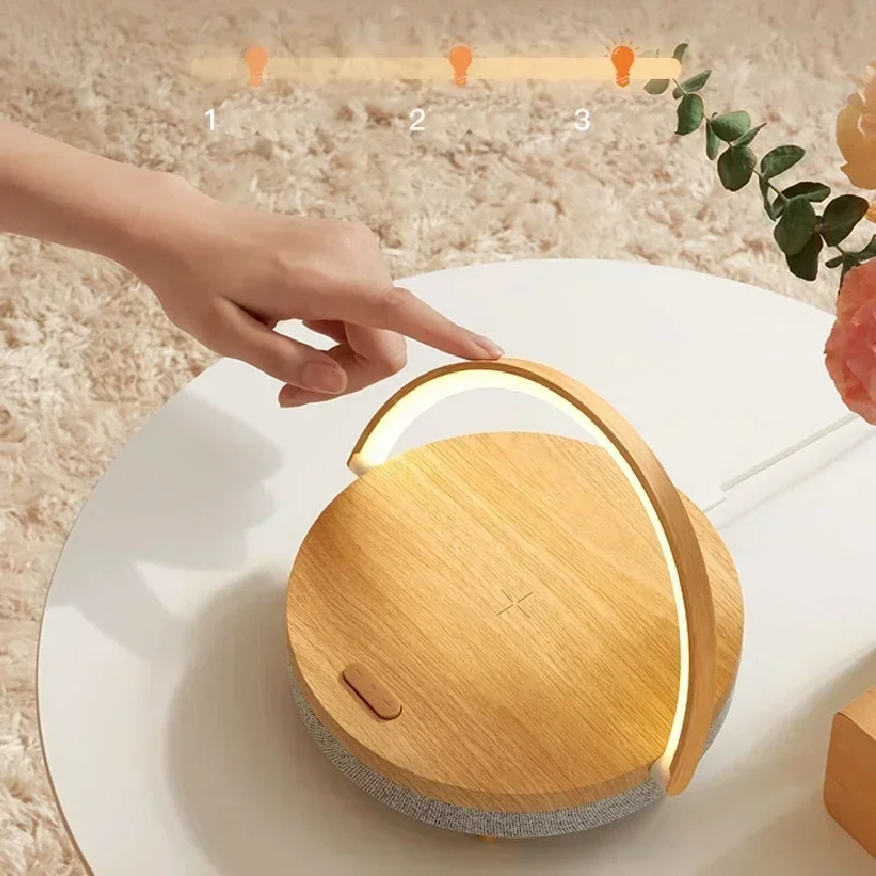 Table Lamp with Wireless Charger and Bluetooth Speaker