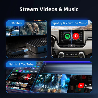 Play2Video Pro Wireless CarPlay/Android Auto Box with Netflix, YouTube, and IPTV