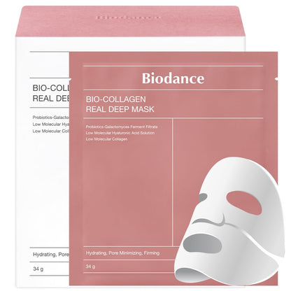 BIODANCE Hydro Cera-nol Real Deep Mask - Overnight Hydrogel Mask for Soothing & Moisturizing Skin (34g, 4 Pack)