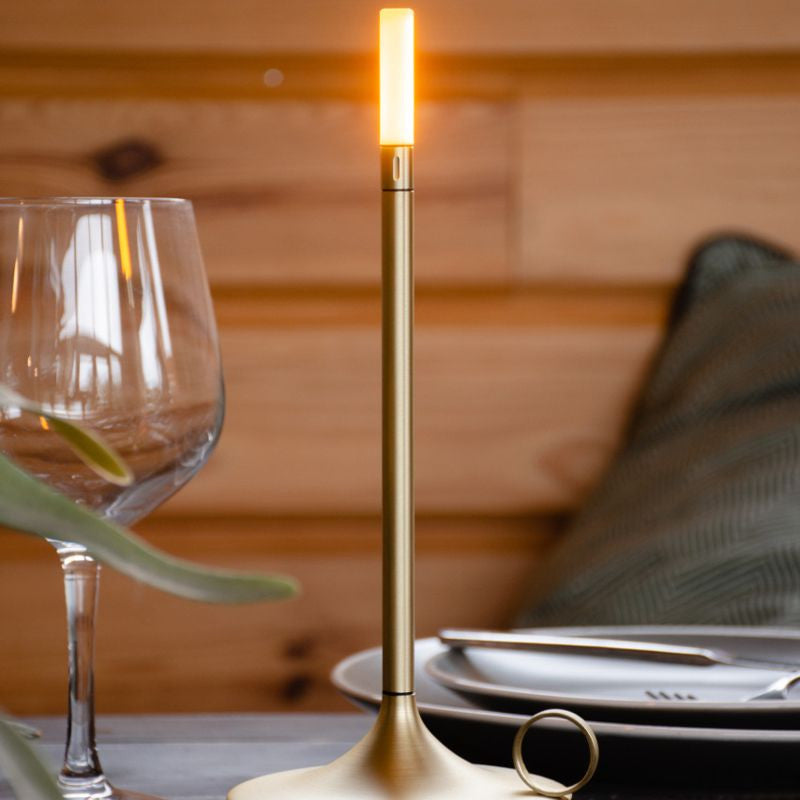 Table Lamp Brass Finish LED Rechargeable Light