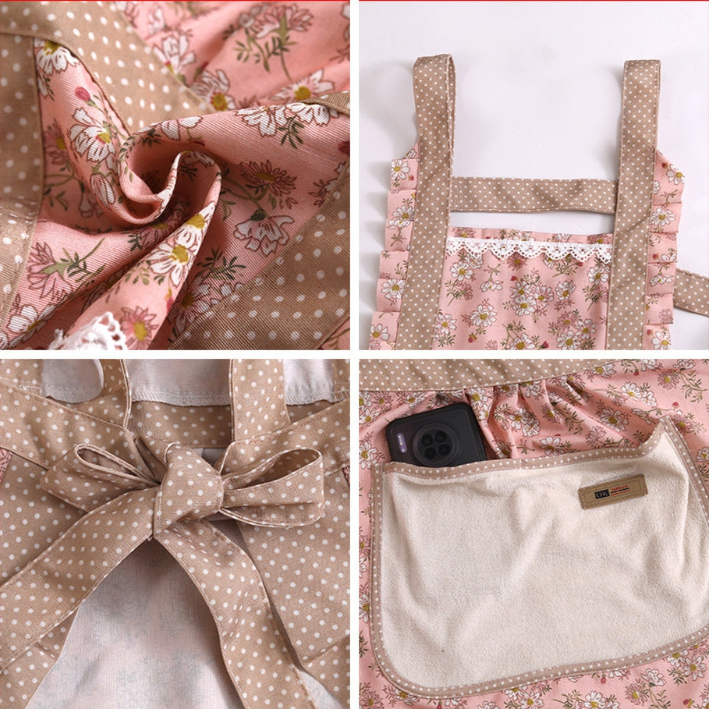 Apron Cotton Floral Waterproof Kitchen Wear