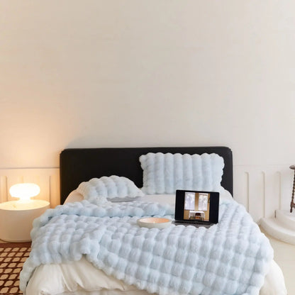 Fleece Throw Blanket for Sofa and Bed