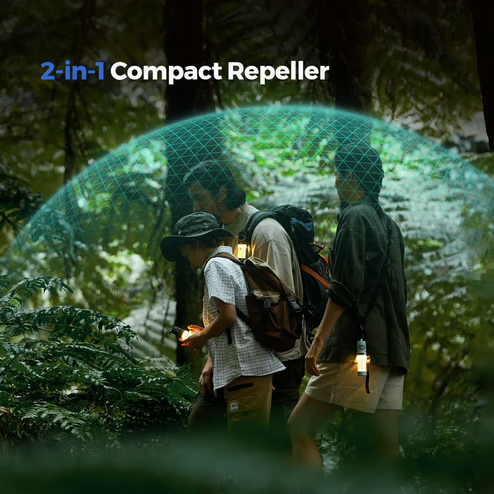 3-in-1 Mosquito Repeller Camping Light – Rechargeable Outdoor Lantern with Tripod & USB Charging
