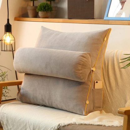 Back Support Cushion with Removable Neck Roll