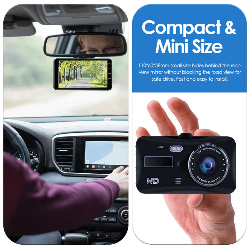 Dash Cam Front Rear Car Camera Night Vision