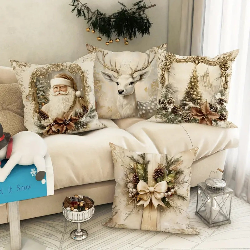 Cushion Covers Christmas Velvet Vintage Style
