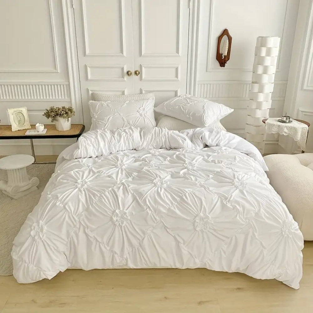 Duvet Cover Set Pinch Pleat Floral Design