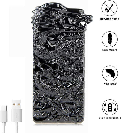 Plasma Dragon Engraved Rechargeable Lighter