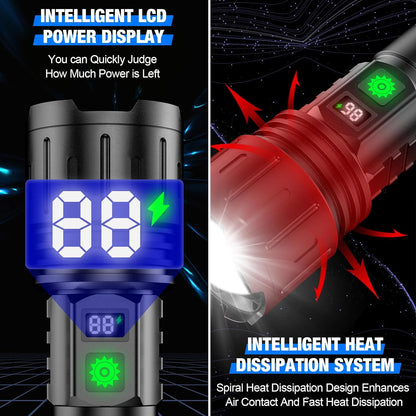 LED Torch with Zoomable Beam and Power Bank