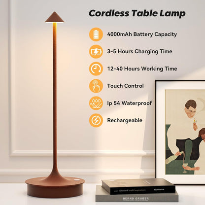 Waterproof Wireless Table Light - Set of 2 Cordless Table Lamp Rechargeable