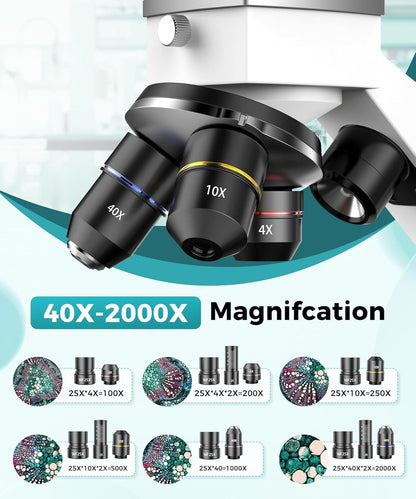 Microscope Kit with Slides and Phone Adapter