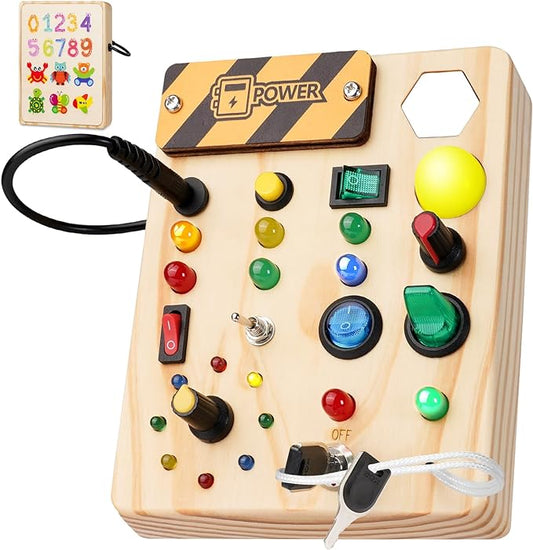 Montessori Busy Board with Lights and Switches