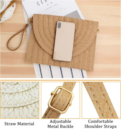 Straw Crossbody Bag Summer Woven Shoulder Purse
