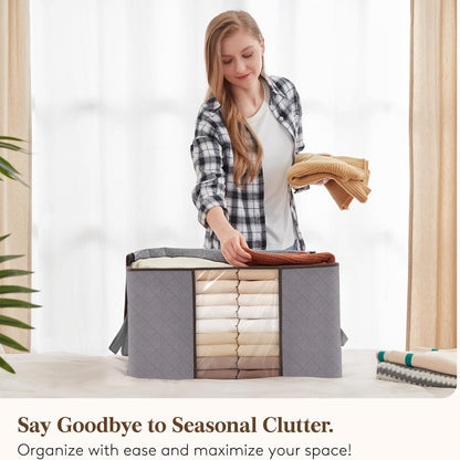 Storage Boxes with Handles for Clothes Organization