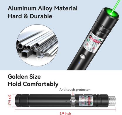 Laser Pointer Rechargeable Green Outdoor Metal Torch