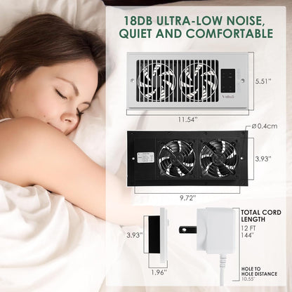 Floor Vent Fan Booster with Remote Control