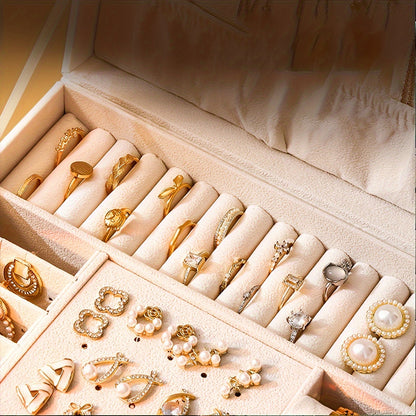 Jewelry Box Leather Organizer with Drawers