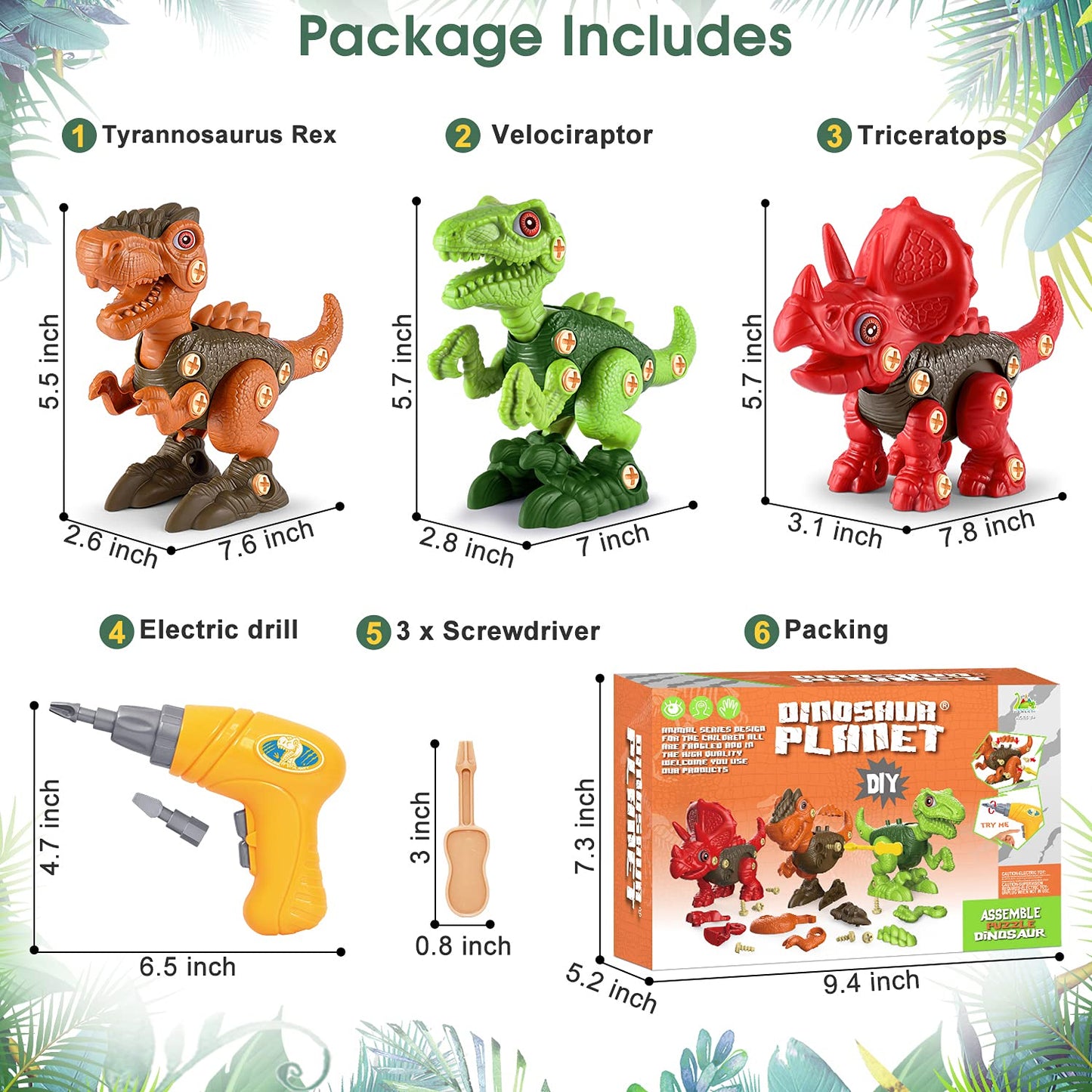 Dinosaur Toy Construction Set for Kids